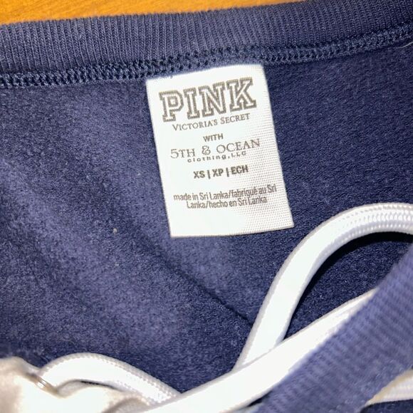 Victoria secret pink WVU mountaineers long sleeve lace up v neck top size xs - Picture 3 of 3